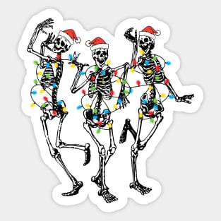 Dancing Christmas Skeleton, Christmas Light Sticker